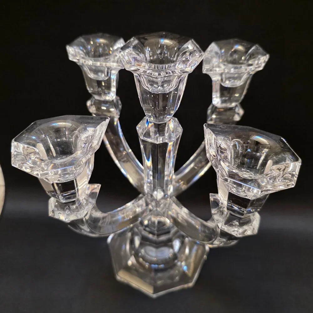 Vtg TOWLE Lead Crystal Austria 5 Arm Candelabra Candle Holder 9.75” Tall